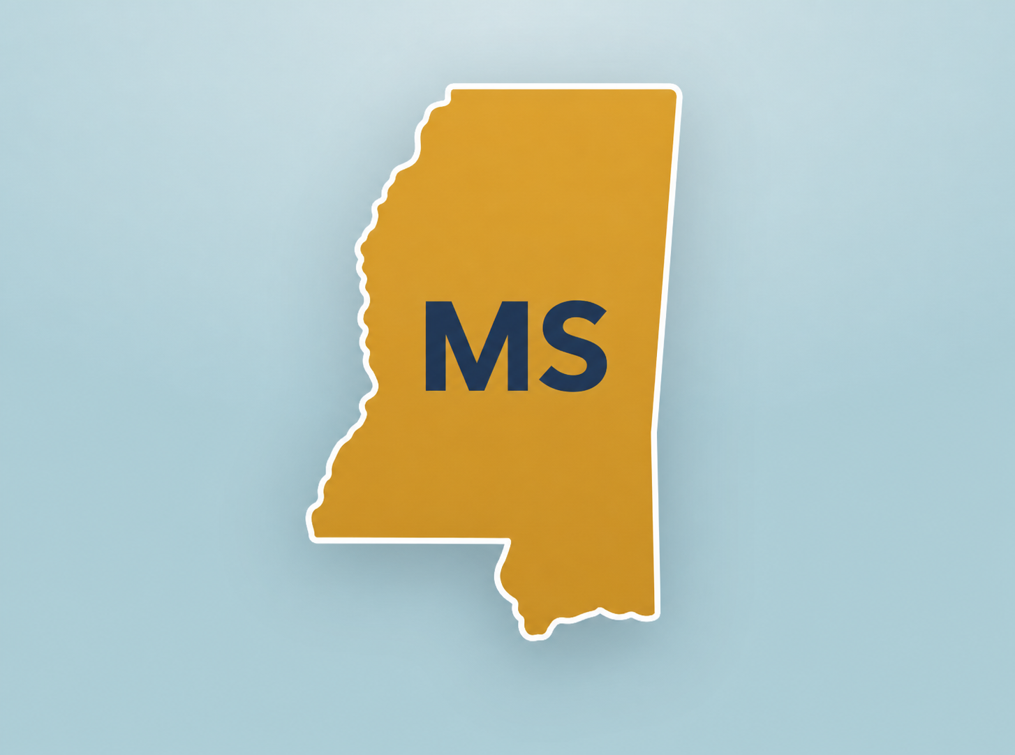 Mississippi State Map In Vintage Art Style